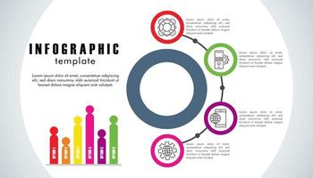 plantilla de infografía con estadísticas en fondo gris vector