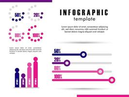 Plantilla de infografía con estadísticas en fondo blanco. vector