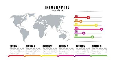 infographic template statistics with earth planet maps vector