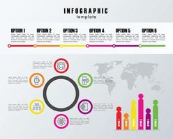 infographic template statistics with earth planet maps vector