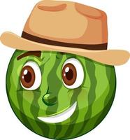 Watermelon cartoon character with facial expression vector