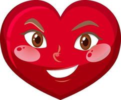 Heart cartoon character with facial expression vector