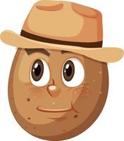 Potato cartoon character with facial expression vector