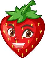 Strawberry cartoon character with facial expression vector
