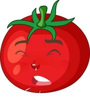 Tomato cartoon character with face expression on white background vector