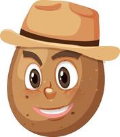 Potato cartoon character with facial expression vector