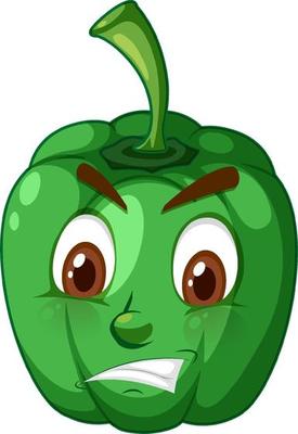 Capsicum cartoon character with facial expression