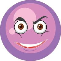 Sphere cartoon character with face expression on white background vector