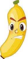 Banana cartoon character with facial expression vector