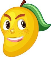 Mango cartoon character with facial expression vector