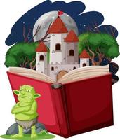 Goblin or troll cartoon character with a story book vector