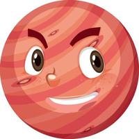 Mars cartoon character with happy face expression on white background vector