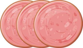 Sliced bologna sausage isolated vector