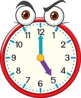 Clock cartoon character with facial expression vector