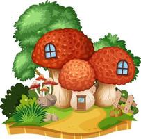 Isolated mushroom house in nature vector