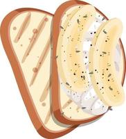 Top view of bread with fruit topping vector