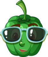 Capsicum cartoon character with facial expression vector