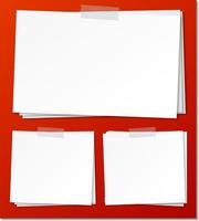 Set of empty sticky note paper template vector