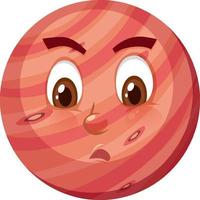 Mars cartoon character with naughty face expression on white background vector