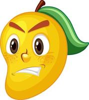 Mango cartoon character with facial expression vector