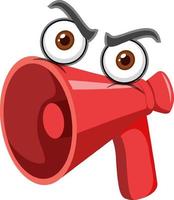 Megaphone cartoon character with facial expression vector