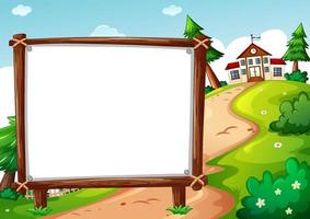 Blank banner in nature background vector