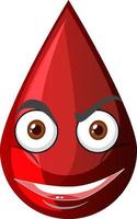 Red blood drop with facial expression vector