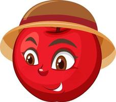 Apple cartoon character with facial expression vector