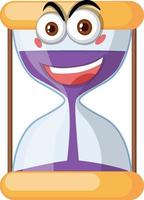 Hourglass with face expression on white background vector