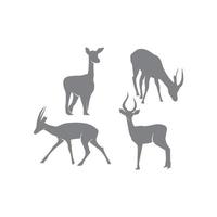 Antelope illustration silhouette Template Set vector