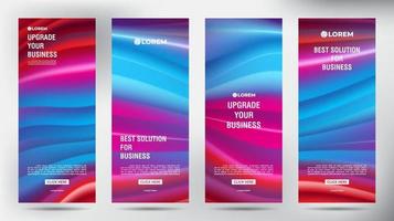 Mesh Color Flow roll up business brochure flyer banners set vector