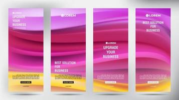 Mesh Color Flow roll up business brochure flyer banner set vector