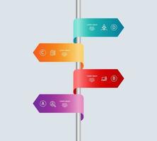 abstract vertical timeline infographics 4 steps for business and presentation vector