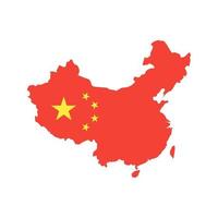 China map and flag vector