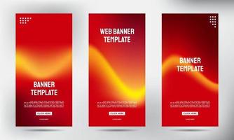 conjunto de banners de volante de folleto comercial enrollable de flujo de color simple vector