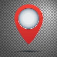 Red marker in 3d style for maps and games vector