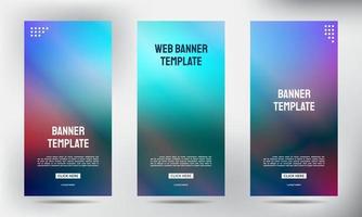 Conjunto de banners de volante de folleto comercial enrollable borroso vector