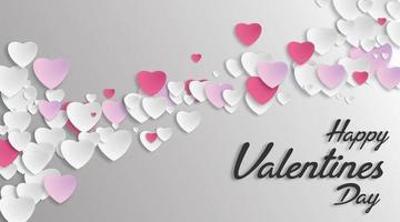 love heart design in paper cut style. Vector illustration. for valentine's day background