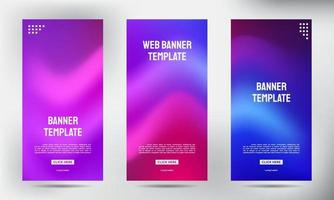 conjunto de banners de volante de folleto comercial enrollable de flujo de color de malla suave vector