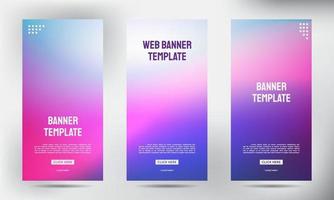 Conjunto de banners de volante de folleto comercial enrollable borroso vector