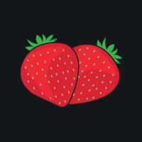 strawberries on black background vector