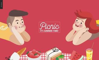 Picnic elements, banner template vector