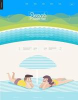 Beach web template vector