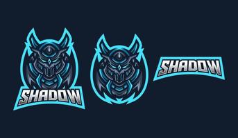 Plantilla de logotipo de mascota de juego ninja esport para equipo de streamer. diseño de logotipo de esport con estilo de concepto de ilustración moderno para la impresión de insignias, emblemas y camisetas vector