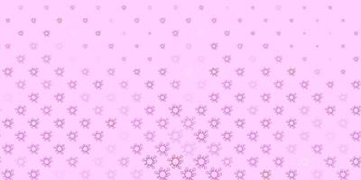 Light purple, pink vector backdrop with virus symbols.