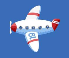 Toy airplane in the blue sky vector