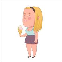 Girl holding ice-cream cone vector