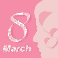 Happy International Women's Day on March 8th design background. 3d vector illustration