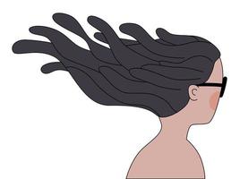 Windy brunette girl vector