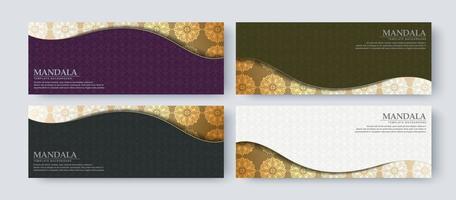 Luxury banner design with texture pattern style set vector